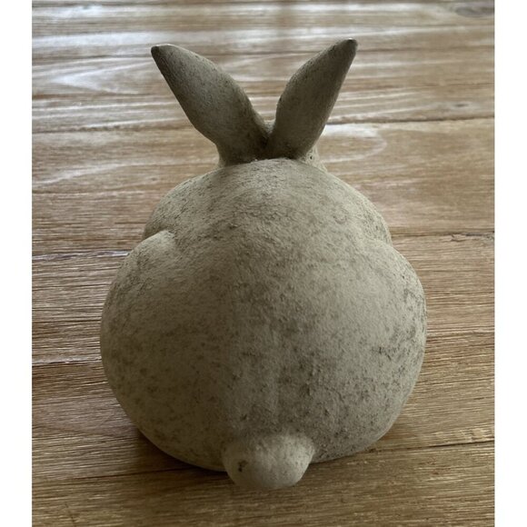 Half Moon Ceramic Bunny Rabbit Mexico Sculpture Figurine H 6.5” L 8” Stone Color - Picture 6 of 6
